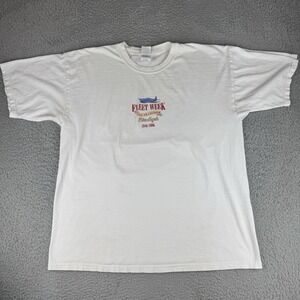 Fleet Week Navy Blue Angels 2006 Y2k White T Shirt Double Sided Mens Size Xl